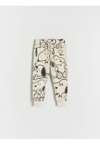 Reserved - Dresowe joggery Snoopy - kremowy. Kolor: kremowy. Materiał: dresówka #1