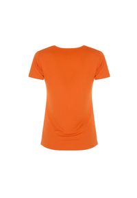 Ochnik - Pomarańczowy T-shirt damski z wilgą. Kolor: pomarańczowy. Materiał: wiskoza #5