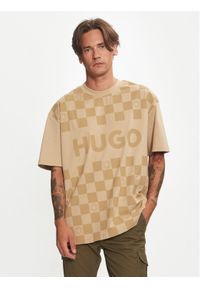 Hugo T-Shirt Narliparo 50517942 Beżowy Loose Fit. Kolor: beżowy. Materiał: bawełna #1