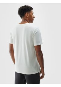 4f - 4F T-shirt regular z nadrukiem męski - biały 3XL. Okazja: na co dzień. Kolor: biały. Materiał: bawełna, jersey, dzianina. Wzór: nadruk. Styl: sportowy, klasyczny, casual