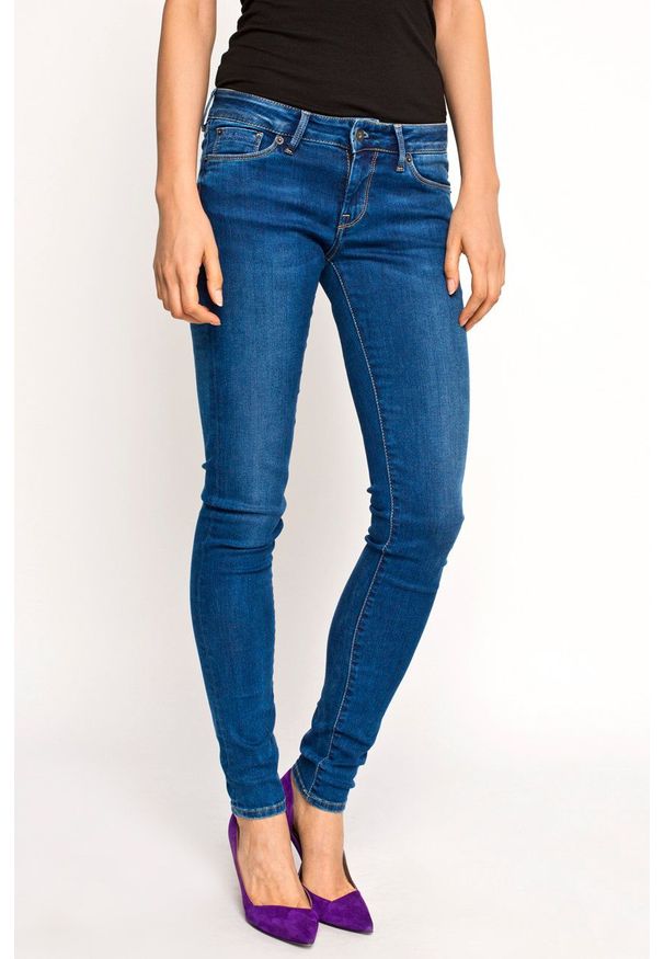 Pepe Jeans - Jeansy Soho. Kolor: niebieski. Wzór: aplikacja