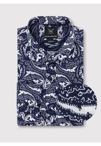 Pako Lorente - PAKO LORENTE – Granatowa koszula w oryginalny wzór. Okazja: na co dzień. Kolor: niebieski. Styl: casual #1