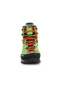 Buty trekkingowe męskie Salewa Mtn Trainer 2 Mid Gtx M. Zapięcie: sznurówki. Kolor: zielony. Materiał: guma, tkanina, zamsz. Szerokość cholewki: normalna. Sport: turystyka piesza