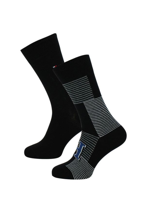 ZEAGLE - Skarpetki Tommy Hilfiger Patch dla mężczyzn 39-42 z mieszanki bawełny. Kolor: fioletowy. Materiał: poliamid, bawełna