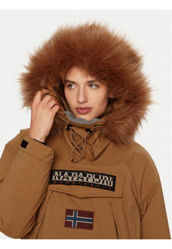 Napapijri Kurtka anorak Skidoo W 2.0 NP0A4I5F Brązowy Regular Fit. Kolor: brązowy. Materiał: syntetyk