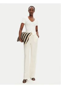 Pinko - PINKO Sweter Falterona Maglia 104625 A2E6 Biały Regular Fit. Kolor: biały. Materiał: syntetyk #5