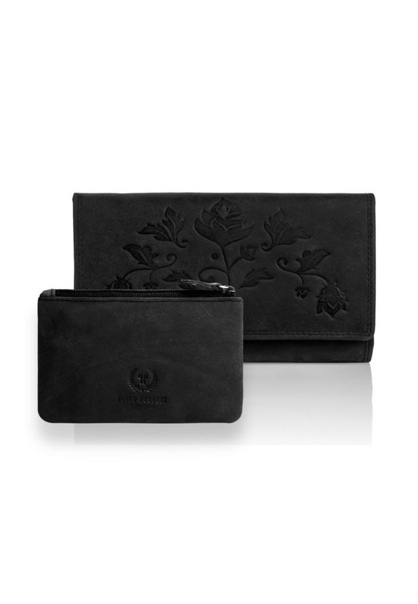 Zestaw prezentowy PAOLO PERUZZI ZUP-37-BL czarny. Kolor: czarny. Materiał: skóra