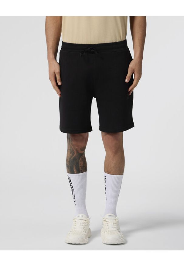 Plein Sport Szorty sportowe SAFC MJT2789 STE003N Czarny Regular Fit. Kolor: czarny. Materiał: bawełna. Styl: sportowy