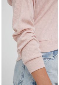 Answear Lab Bluza damska kolor różowy z kapturem gładka. Typ kołnierza: kaptur. Kolor: różowy. Materiał: dzianina. Wzór: gładki. Styl: wakacyjny #3