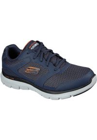 skechers - Adidasy Skechers Flex Advantage 4.0, Mężczyźni. Kolor: pomarańczowy, niebieski, wielokolorowy. Materiał: materiał. Model: Skechers Sport. Sport: bieganie, fitness