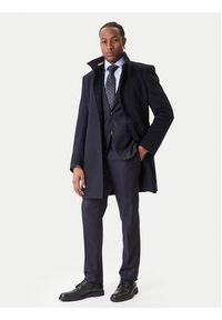 BOSS Płaszcz wełniany H-Hyde 50551078 Granatowy Slim Fit. Kolor: niebieski. Materiał: wełna #6