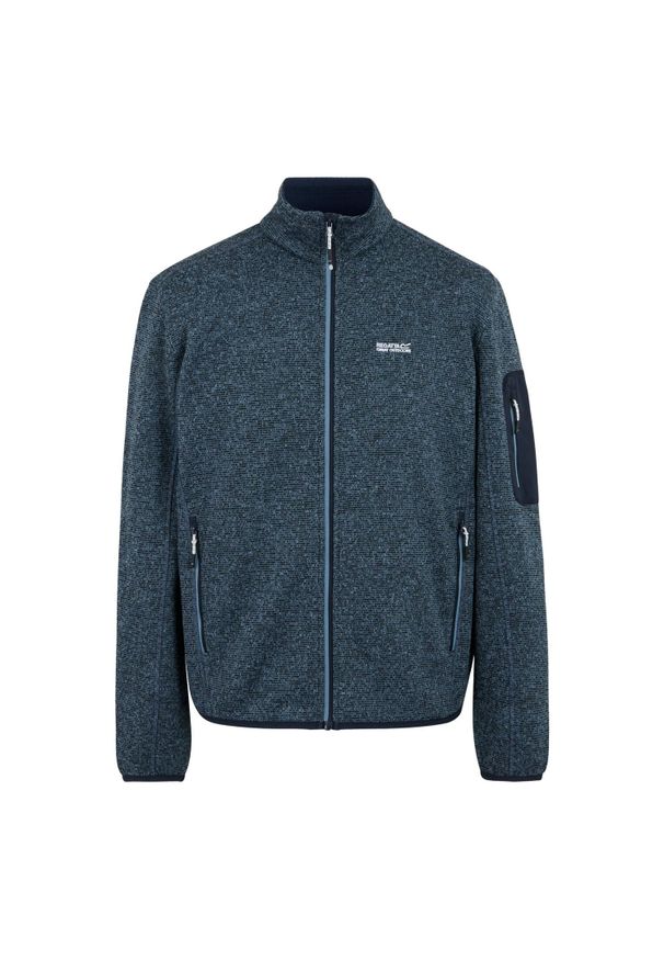 Regatta - Bluza Polarowa Męska Melanżowy Pełen Suwak Newhill. Kolor: niebieski, wielokolorowy, zielony. Materiał: polar. Wzór: melanż