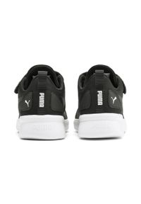 Buty Puma Flyer Runner V Kids' Trainers, Dzieci. Zapięcie: rzepy. Kolor: biały, czarny, wielokolorowy. Materiał: syntetyk, tkanina, materiał. Szerokość cholewki: normalna. Sport: turystyka piesza