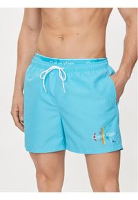 Calvin Klein Swimwear Szorty kąpielowe KM0KM01006 Niebieski Regular Fit. Kolor: niebieski. Materiał: syntetyk #1