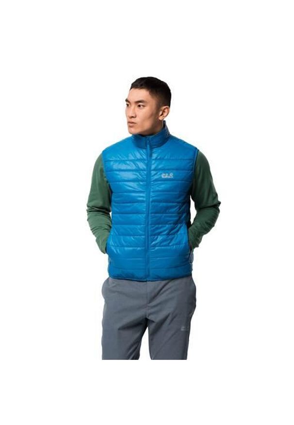Kurtka uniwersalna męska Jack Wolfskin 12046531361. Kolor: czarny, niebieski, wielokolorowy. Materiał: syntetyk. Długość rękawa: bez rękawów. Sport: turystyka piesza