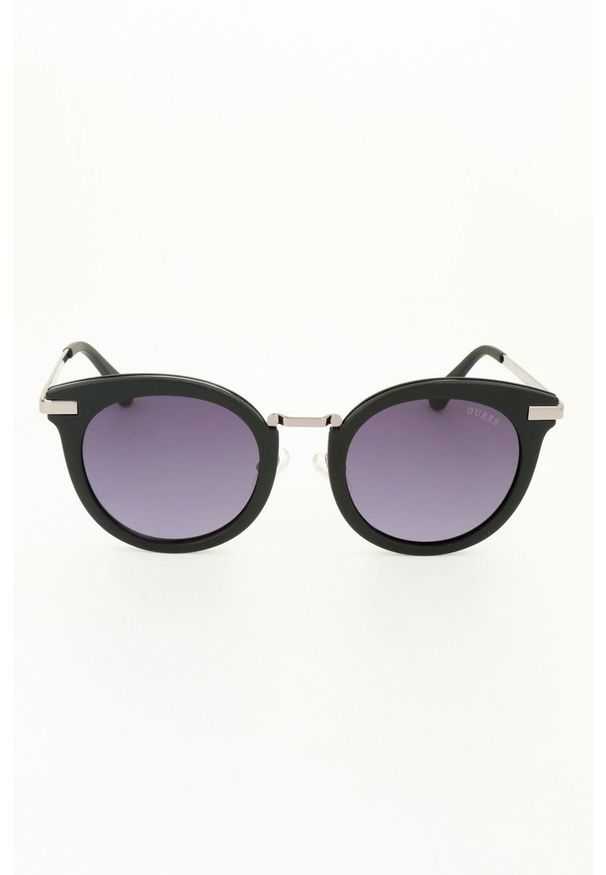 Guess okulary przeciwsłoneczne damskie kolor czarny. Kształt: okrągłe. Kolor: czarny