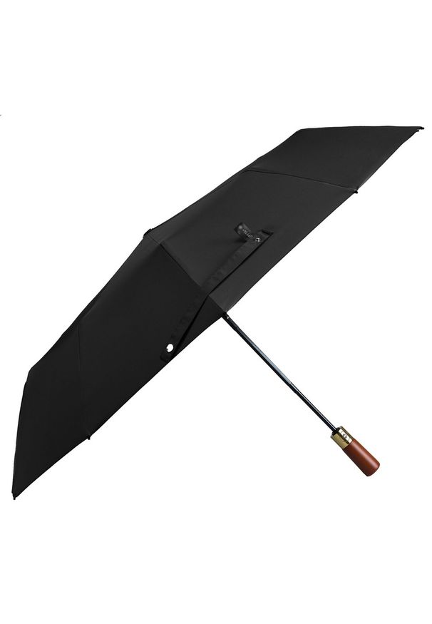 Składana, czarna parasolka Peterson PTN UMB-01T. Kolor: czarny