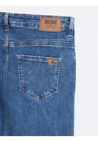 Big-Star - Spódnica damska mini jeansowa niebieska Aida 324. Kolor: niebieski. Materiał: jeans. Wzór: aplikacja