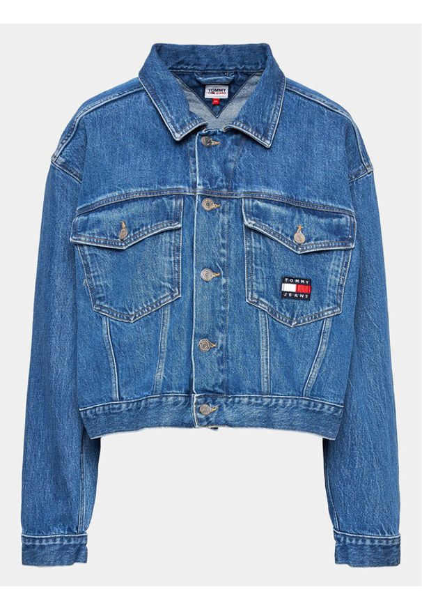 Tommy Jeans Kurtka jeansowa DW0DW15808 Niebieski Regular Fit. Kolor: niebieski. Materiał: bawełna