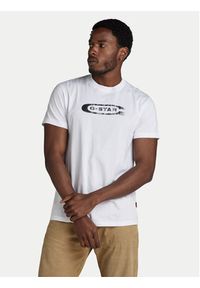 G-Star RAW - G-Star Raw T-Shirt Distressed D24365-336 Biały Regular Fit. Kolor: biały. Materiał: bawełna #4