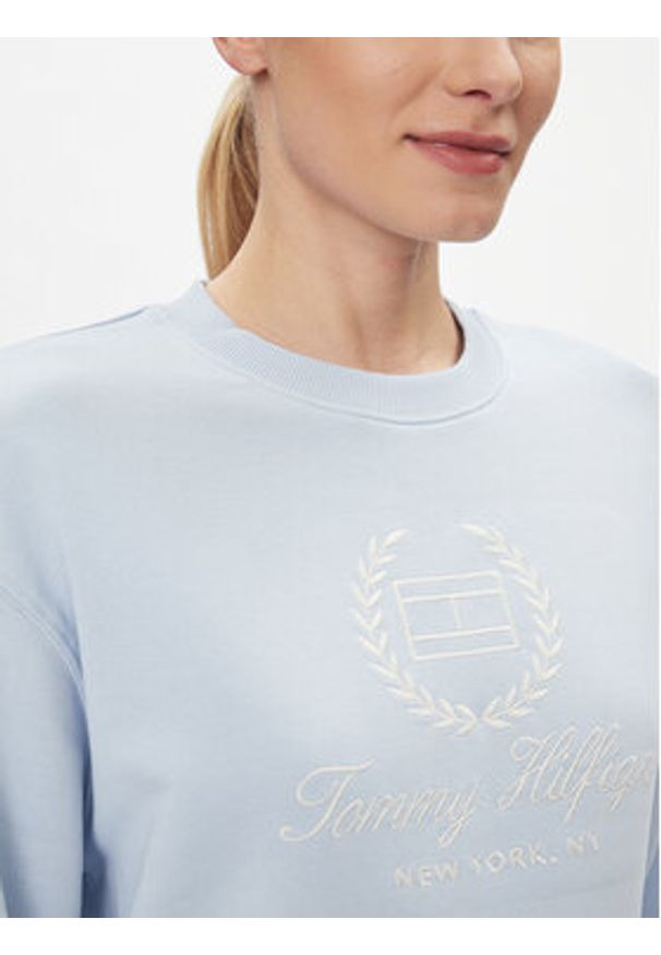 TOMMY HILFIGER - Tommy Hilfiger Bluza Flag Script WW0WW41758 Błękitny Regular Fit. Kolor: niebieski. Materiał: bawełna