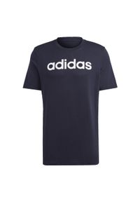 Adidas - Essentials Single Jersey Linear Embroidered Logo Tee. Kolor: biały, niebieski, wielokolorowy. Materiał: jersey