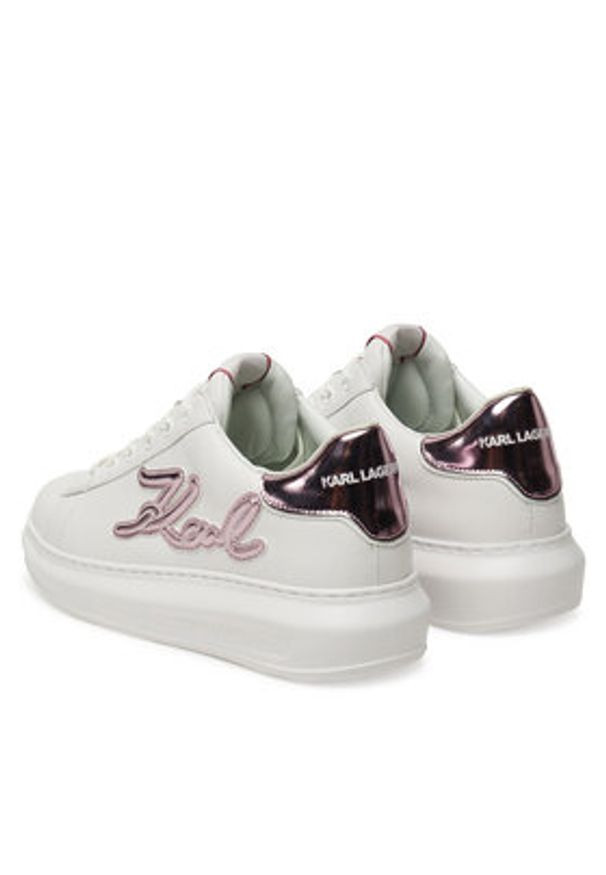 Karl Lagerfeld - KARL LAGERFELD Sneakersy Kapri KL62511A Biały. Kolor: biały. Materiał: skóra
