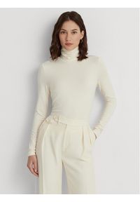 Lauren Ralph Lauren Golf 200810393004 Écru Slim Fit. Typ kołnierza: golf. Materiał: wiskoza #1
