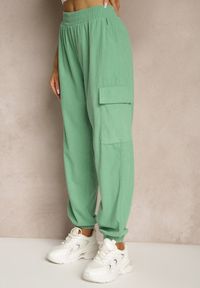 Renee - Zielone Spodnie Typu Cargo High Waist Worseli. Okazja: na co dzień. Stan: podwyższony. Kolor: zielony. Styl: casual, elegancki #3