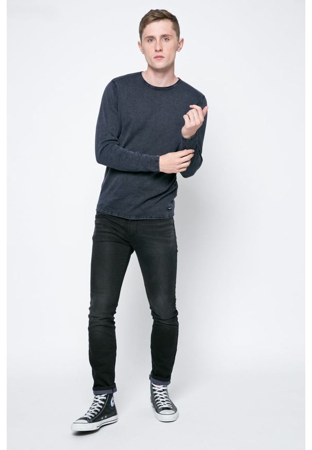 Only & Sons - Sweter. Okazja: na co dzień. Kolor: niebieski. Materiał: dzianina. Wzór: gładki. Styl: casual