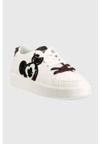 Desigual sneakersy MICKEY kolor biały. Nosek buta: okrągły. Zapięcie: sznurówki. Kolor: biały. Materiał: guma. Obcas: na platformie #5