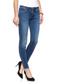 Wrangler - WRANGLER SKINNY SHADOW LIGHT W28KQB14E. Wzór: aplikacja