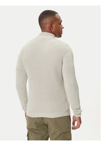 Aeronautica Militare Sweter 252MA1572UL00409 Beżowy Slim Fit. Kolor: beżowy. Materiał: bawełna #5