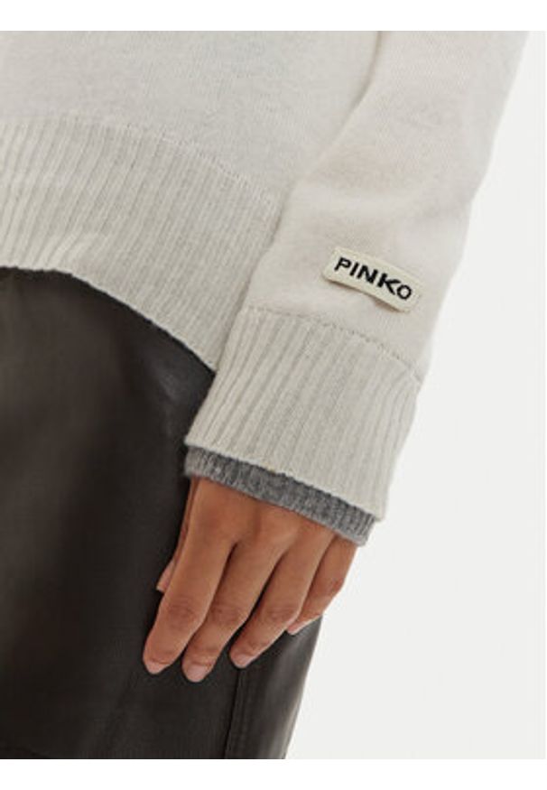 Pinko Sweter Donskoy 104468 A277 Biały Relaxed Fit. Kolor: biały. Materiał: kaszmir