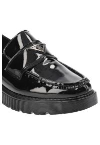 Czarne Mokasyny Filippo Eleganckie Skórzane Buty Damskie. Okazja: na co dzień. Zapięcie: bez zapięcia. Kolor: czarny. Materiał: lakier, skóra ekologiczna. Szerokość cholewki: normalna. Obcas: na obcasie. Styl: elegancki. Wysokość obcasa: niski #3