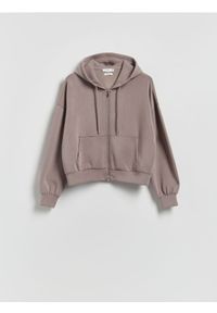 Reserved - Oversizowa bluza - brązowy. Kolor: brązowy. Materiał: dzianina. Wzór: gładki