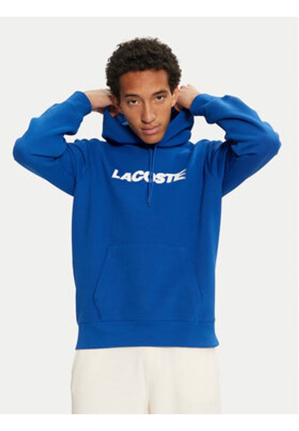 Lacoste Bluza SH2860 Niebieski Regular Fit. Kolor: niebieski. Materiał: bawełna