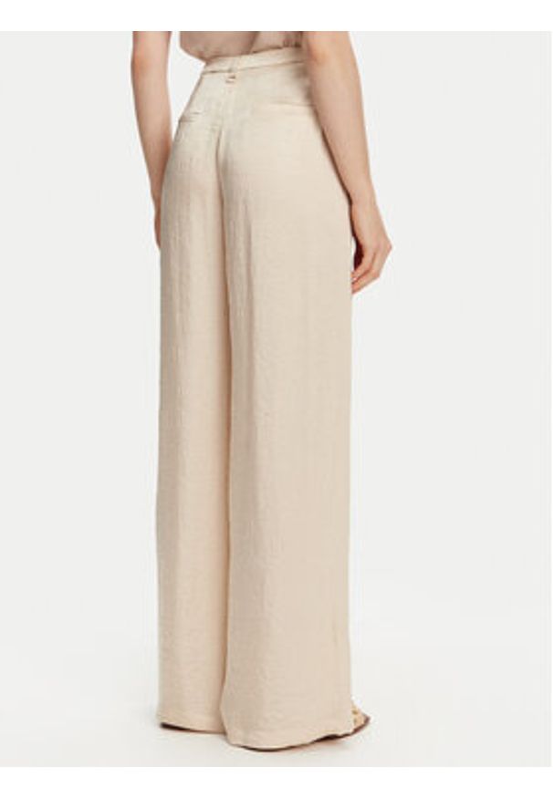Marella Spodnie palazzo Silico 2513131125 Écru Wide Leg. Materiał: acetat