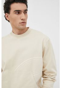 Liu Jo bluza M122P203CIRCLECREW męska kolor beżowy z nadrukiem. Kolor: beżowy. Wzór: nadruk #2