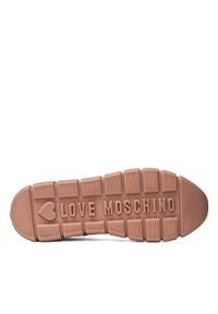 Sneakersy damskie beżowe Love Moschino JA15515G0EIZK10B. Kolor: beżowy. Wzór: kolorowy