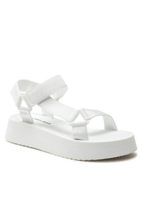 Calvin Klein Jeans Sandały Sandal Velcro Webbing Dc YW0YW01353 Biały. Kolor: biały. Materiał: materiał