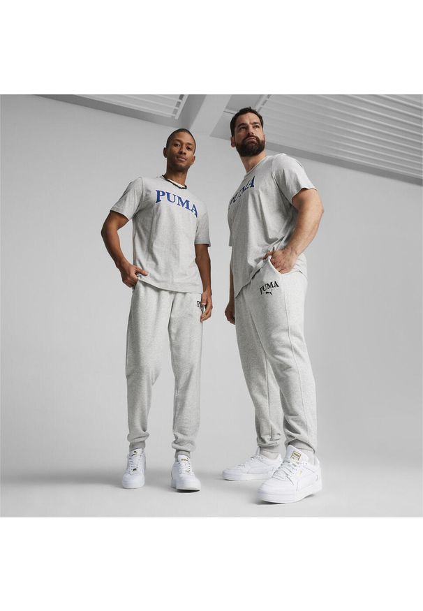 Koszulka sportowa męska Puma Squad Graphic Tee. Kolor: szary, wielokolorowy, czarny. Materiał: materiał. Sport: fitness, joga i pilates