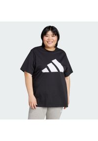 Adidas - Koszulka Essentials Big Logo Cotton (Plus Size). Kolekcja: plus size. Kolor: biały, czarny, wielokolorowy. Materiał: bawełna