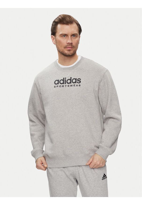 Adidas - adidas Bluza All SZN Graphic IC9823 Szary Loose Fit. Kolor: szary. Materiał: bawełna