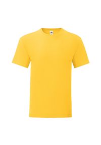 FRUIT OF THE LOOM - Kultowa Koszulka Unisex Dla Dorosłych. Kolor: żółty, pomarańczowy, wielokolorowy