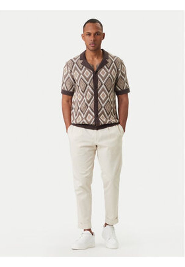 JOOP! Jeans Koszula Diamor 30101667 Brązowy Regular Fit. Kolor: brązowy. Materiał: bawełna