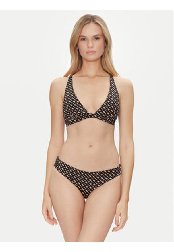 BOSS Góra od bikini Bb Monogram 50535257 Czarny Regular Fit. Kolor: czarny. Materiał: syntetyk