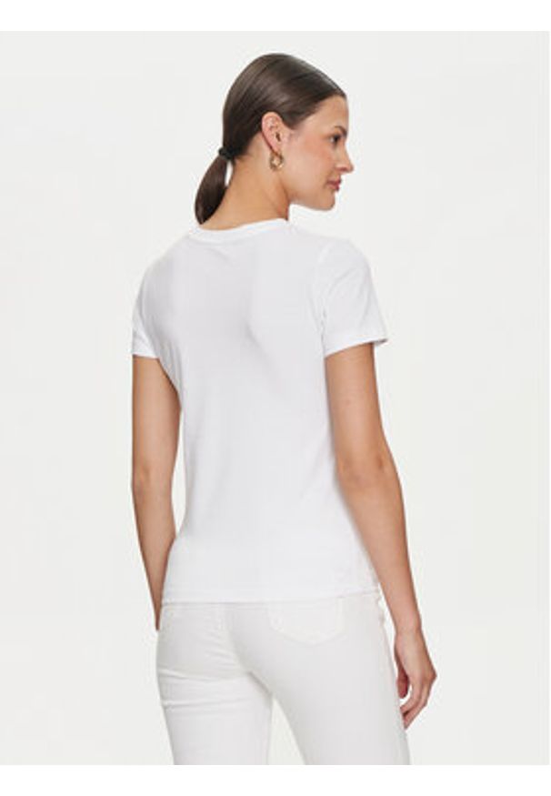 Guess Jeans T-Shirt W4YI03 J1314 Biały Slim Fit. Kolor: biały. Materiał: bawełna
