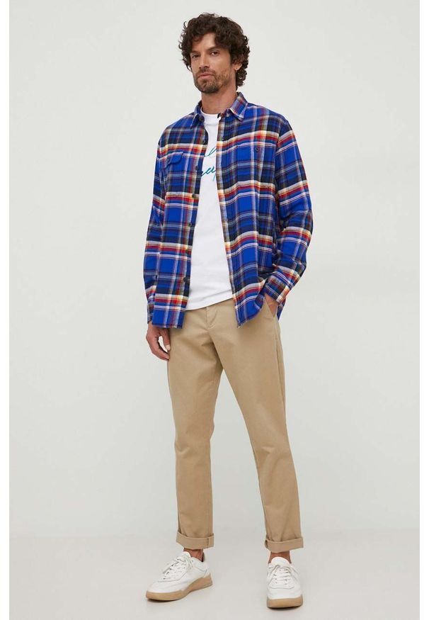 Polo Ralph Lauren koszula bawełniana męska regular z kołnierzykiem klasycznym. Typ kołnierza: kołnierzyk klasyczny, polo. Materiał: bawełna. Styl: klasyczny