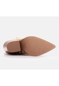 Marco Shoes Kowbojki z tkaniny brąz-beż brązowe. Kolor: brązowy. Materiał: tkanina #3